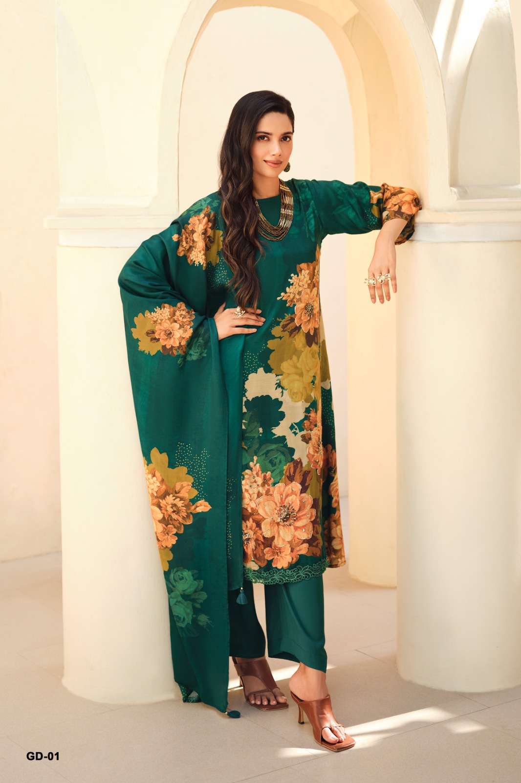 GULISTAAN DIARIES SERIES 01 TO 04 BY VARSHA DESIGNER DIGITAL PRINTED AND HAND WORK VISCOSE MUSLIN SUITS ARE AVAILABLE AT WHOLESALE PRICE