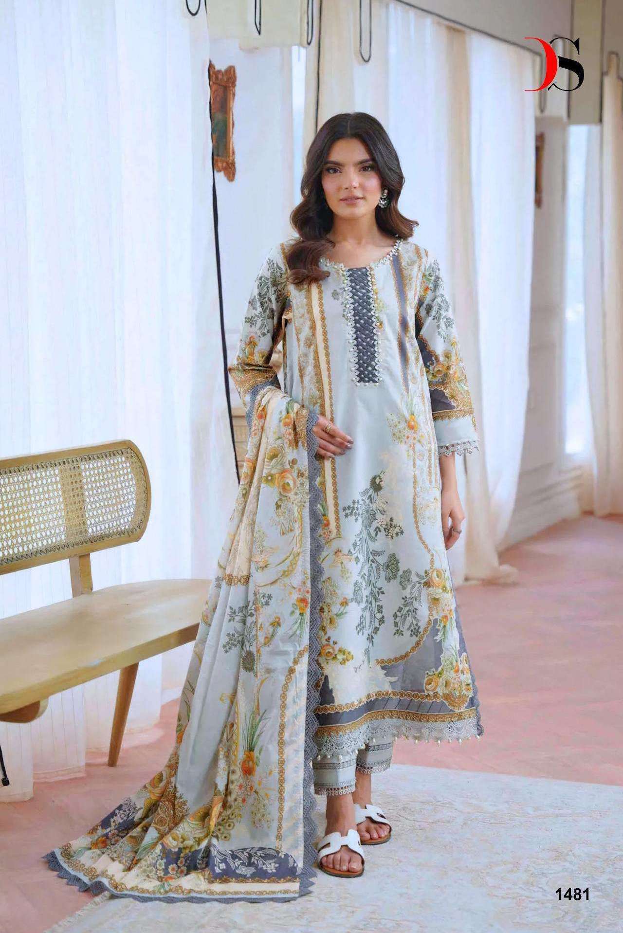 JADE JAL INSERT NX BY DEEPSY DESIGNER HEAVY EMBROIDERY WORK COTTON SUITS ARE AVAILABLE AT WHOLESALE PRICE