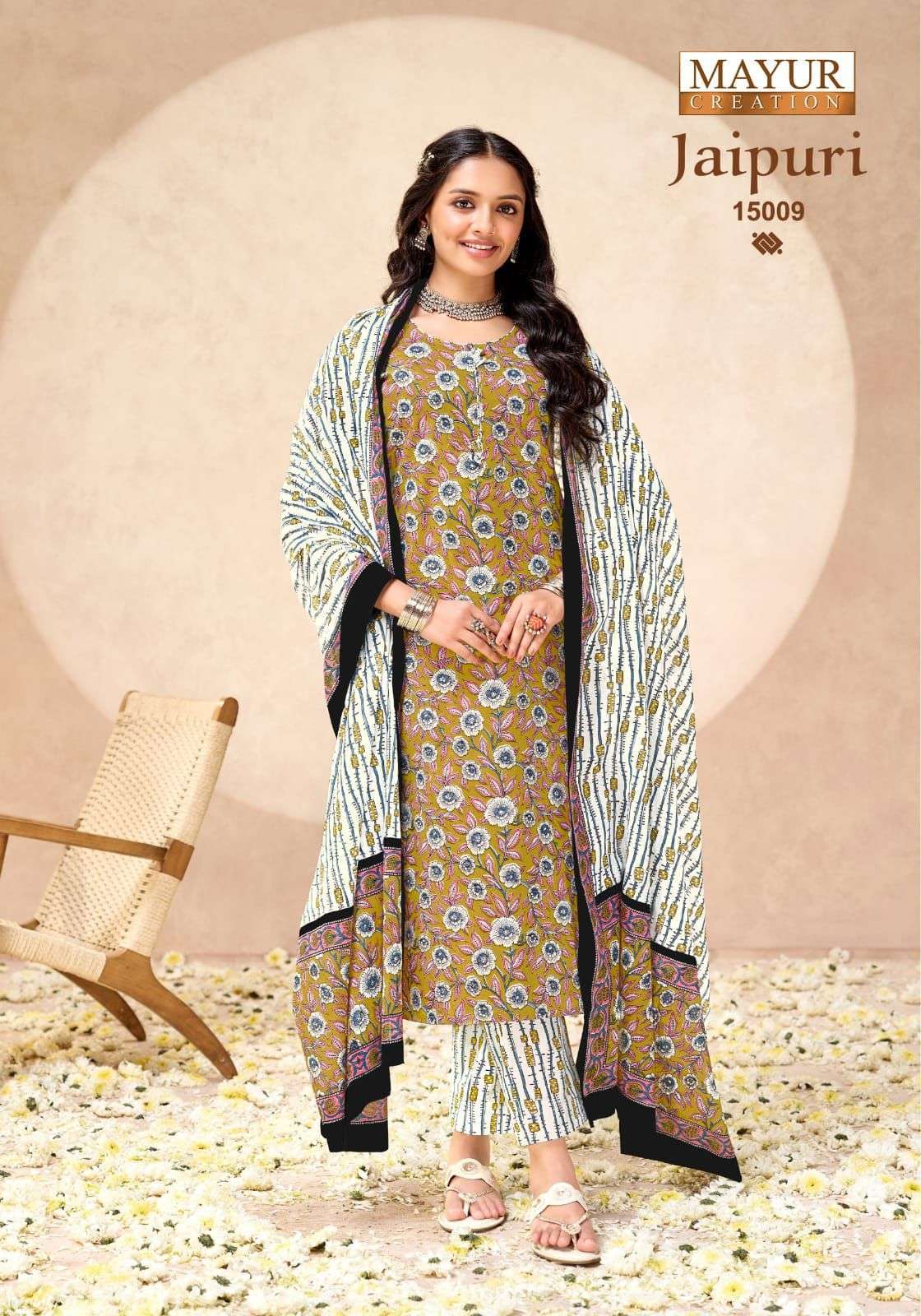 JAIPURI VOL-15 SERIES 15001 TO 15010 BY MAYUR DESIGNER PRINTED COTTON SUITS ARE AVAILABLE AT WHOLESALE PRICE