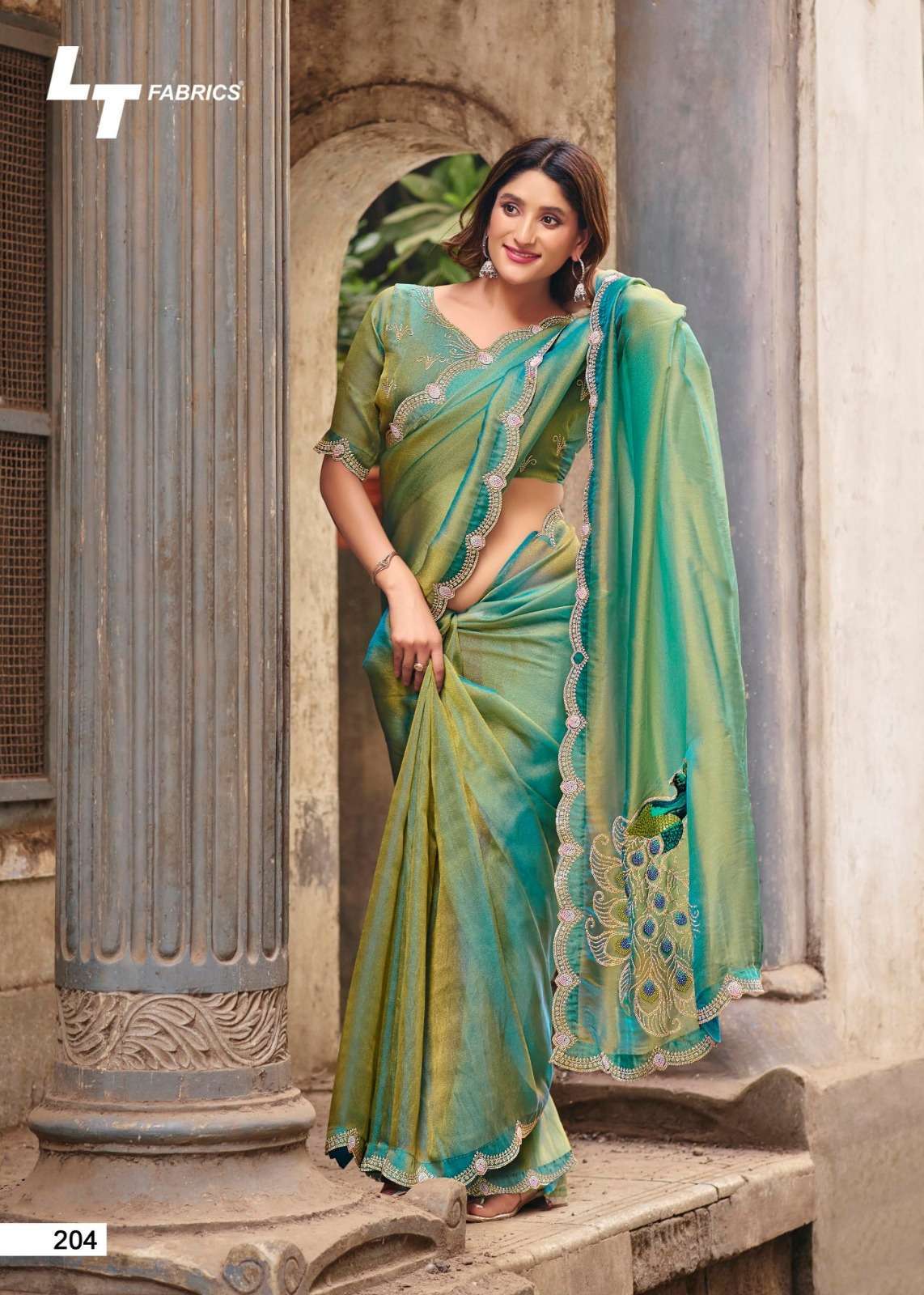 JIMMY VOL-2 SERIES 201 TO 026 SAREE BY LT DESIGNER EMBROIDERY WORK FANCY SAREE ARE AVAILABLE AT WHOLESALE PRICE