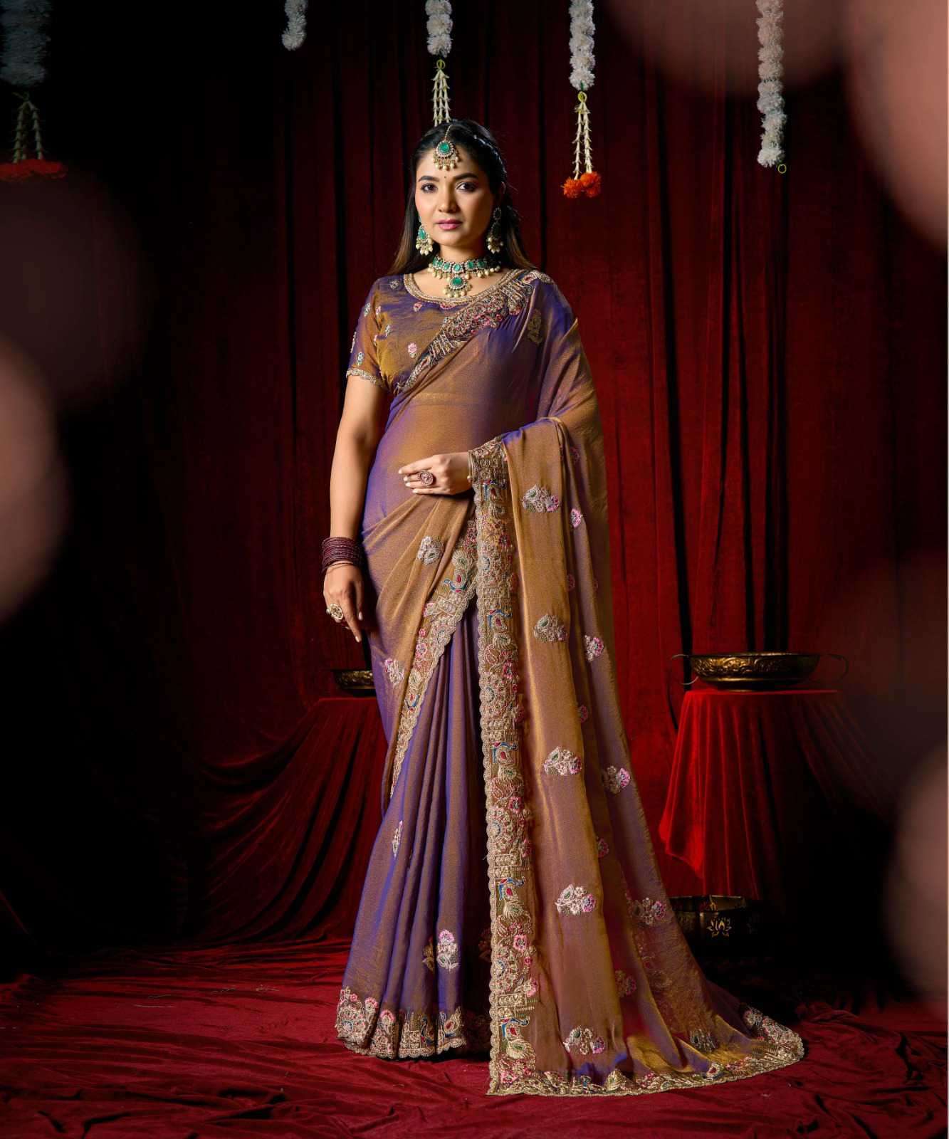 JIMMY VOL-9 SERIES 901 TO 906 SAREE BY LT DESIGNER EMBROIDERY WORK SAREE ARE AVAILABLE AT WHOLESALE PRICE
