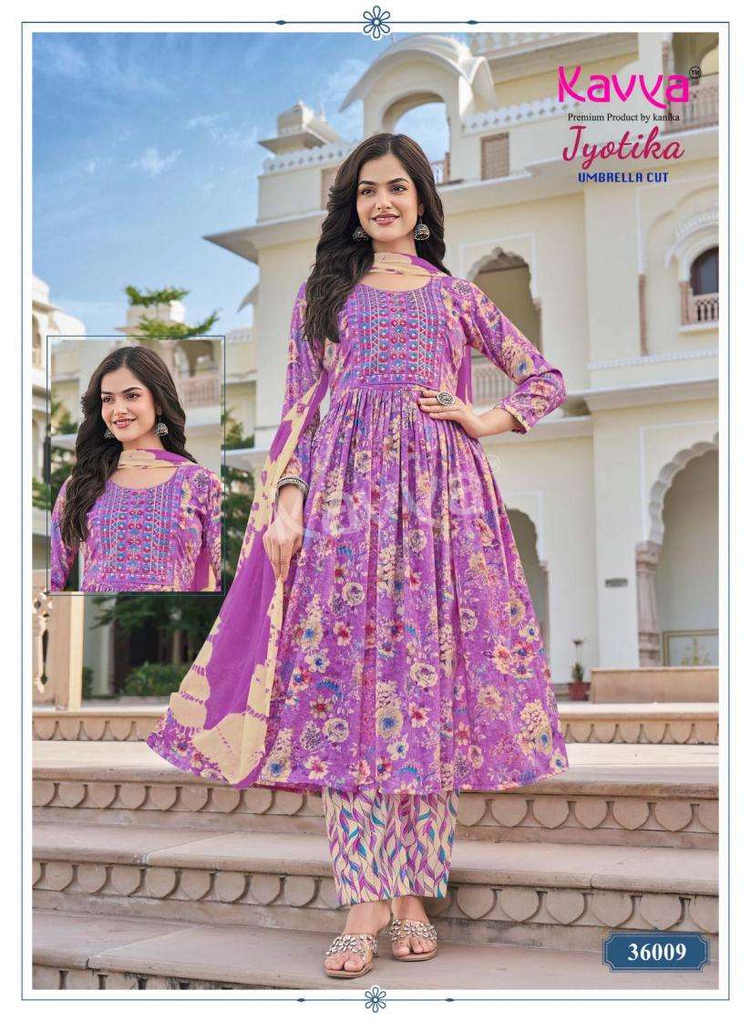 JYOTIKA VOL-36 SERIES 36001 TO 36010 BY KAVYA DESIGNER PRINTED CAPSULE KURTI WITH BOTTOM AND DUPATTA ARE AVAILABLE AT WHOLESALE PRICE