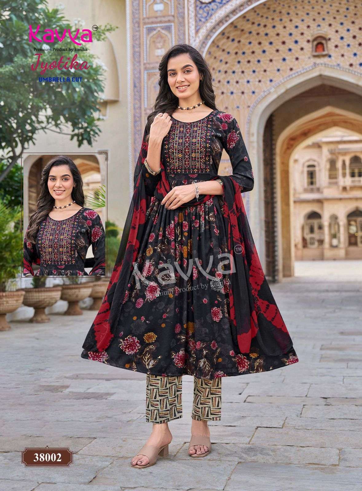 JYOTIKA VOL-38 SERIES 38001 TO 38010 BY KAVYA DESIGNER PRINTED CAPSULE KURTI WITH BOTTOM AND DUPATTA ARE AVAILABLE AT WHOLESALE PRICE