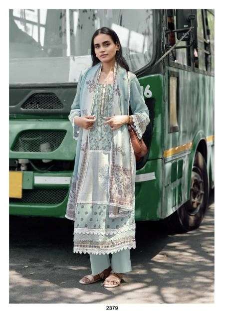 LAMHE SERIES 2379 TO 2382 BY KIMORA DESIGNER PRINTED AND WORK LAWN COTTON SUITS ARE AVAILABLE AT WHOLESALE PRICE 
