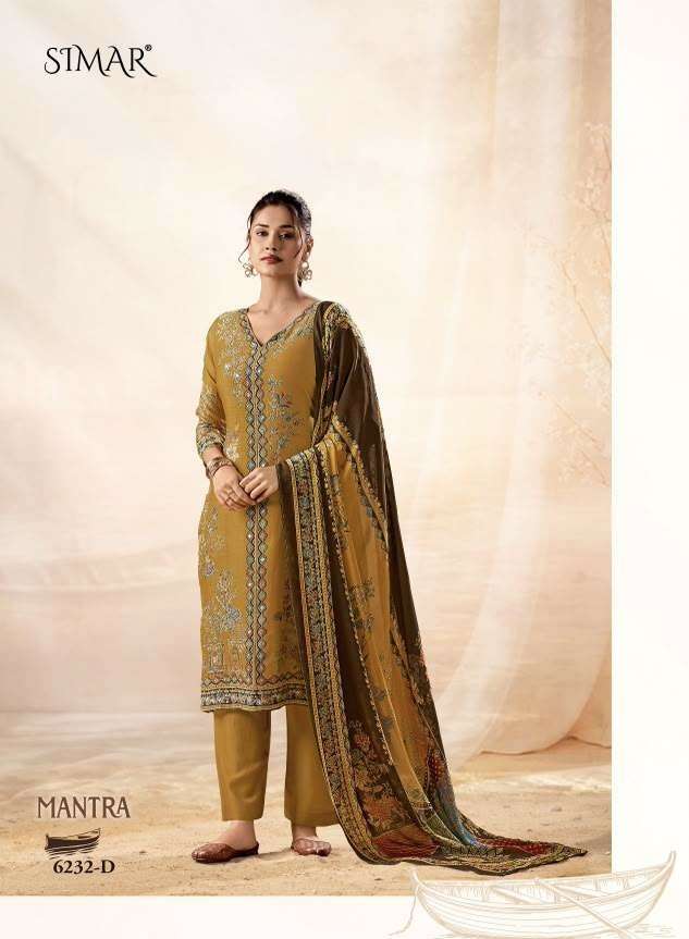 MANTRA SERIES 6232 BY SIMAR DESIGNER DIGITAL PRINTED AND HAND WORK LAWN COTTON SUITS ARE AVAILABLE AT WHOLESALE PRICE 