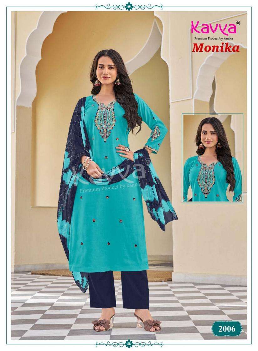 MONIKA VOL-2 SERIES 2001 TO 2010 BY KAVYA DESIGNER VATICAN KURTI WITH BOTTOM AND DUPATTA ARE AVAILABLE AT WHOLESALE PRICE 