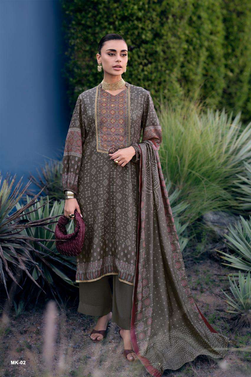 MRITTIKA SERIES 01 TO 04 BY VARSHA DESIGNER AJARKAH DIGITAL PRINTED VISCOSE MUSLIN SUITS ARE AVAILABLE AT WHOLESALE PRICE
