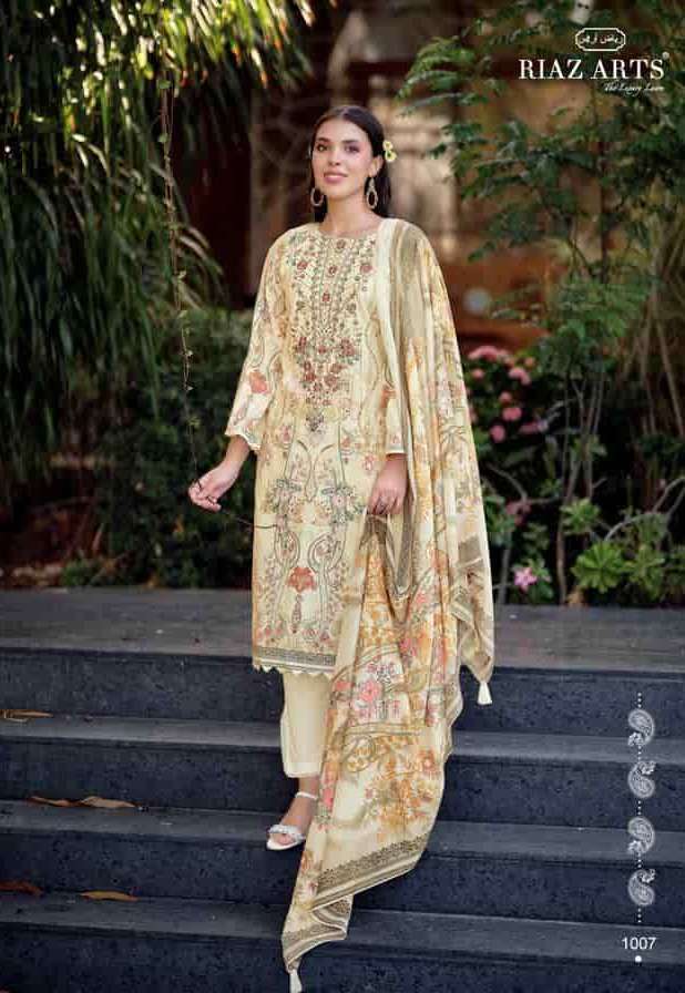 MUSAFIR VOL-44 SERIES 1001 TO 1008 BY RINAZ ARTS DESIGNER PRINTED AND EMBROIDERY WORK COTTON SUITS ARE AVAILABLE AT WHOLESALE PRICE