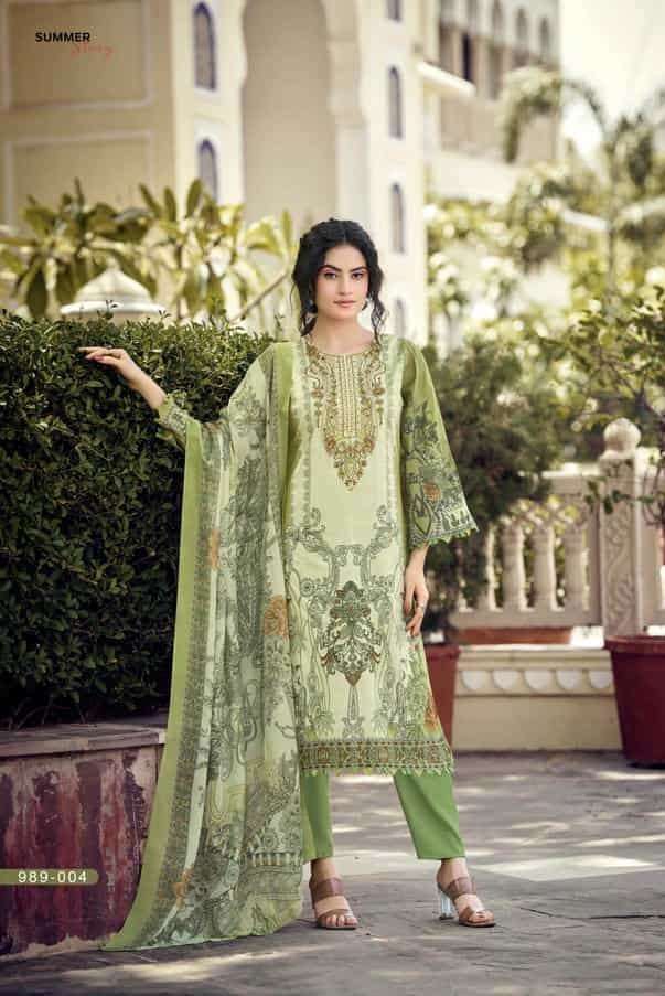 NAIRA VOL-148 SERIES 989 BY BELLIZA DESIGNER PRINTED AND WORK COTTON SUITS ARE AVAILABLE AT WHOLESALE PRICE