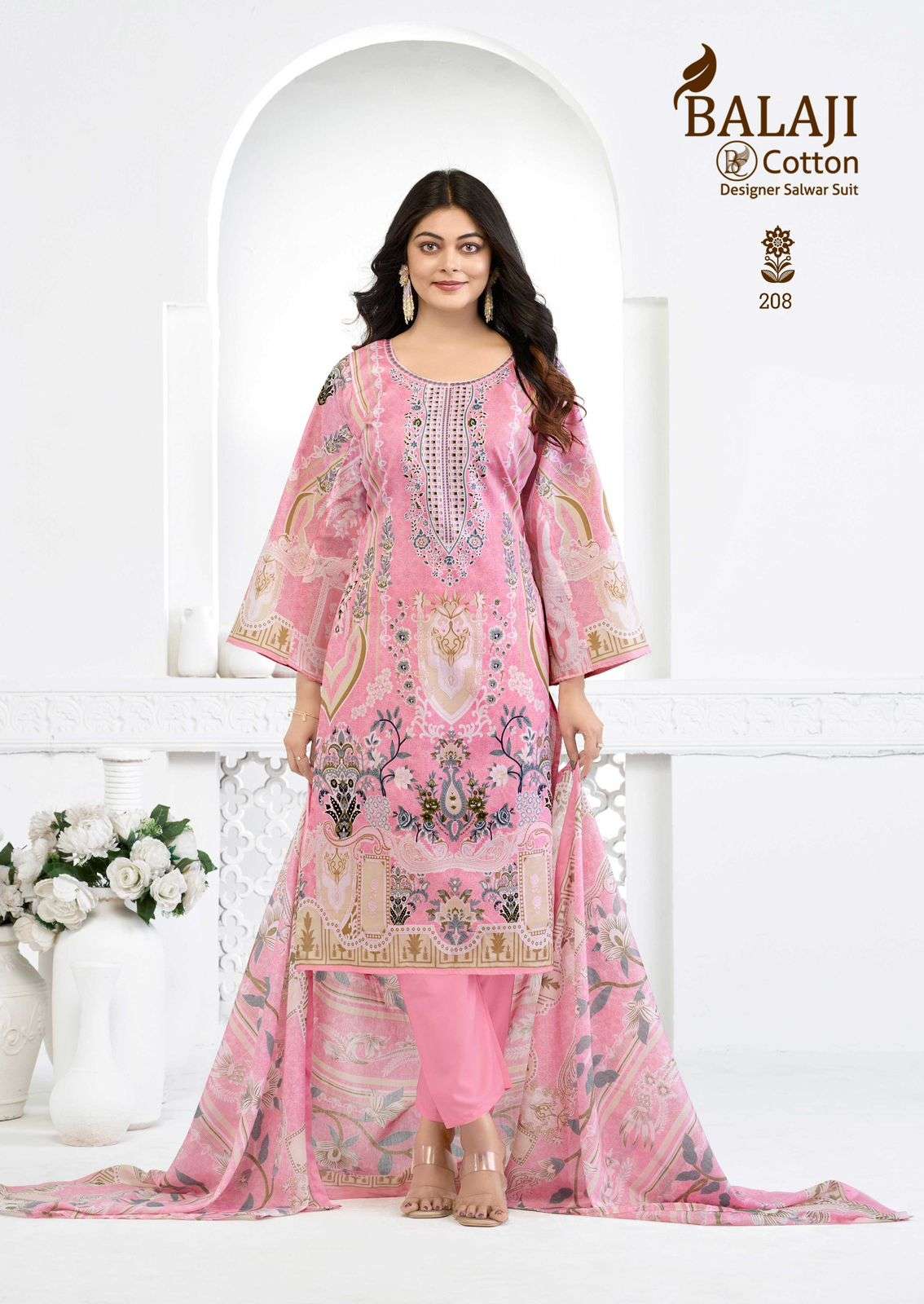 NARGIS VOL-2 SERIES 201 TO 208 BY BALAJI COTTON DESIGNER PRINTED COTTON SUITS ARE AVAILABLE AT WHOLESALE PRICE