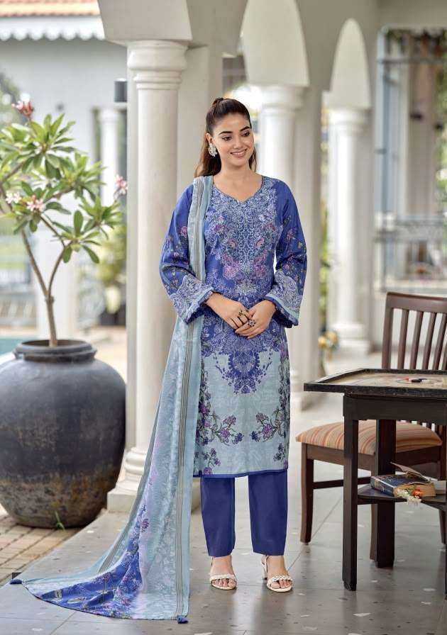 NAYRA VOL-42 SERIES 1001 TO 1008 BY RINAZ ARTS DESIGNER PR AND EMBROIDERY WORK COTTON SUITS ARE AVAILABLE AT WHOLESALE PRICE 
