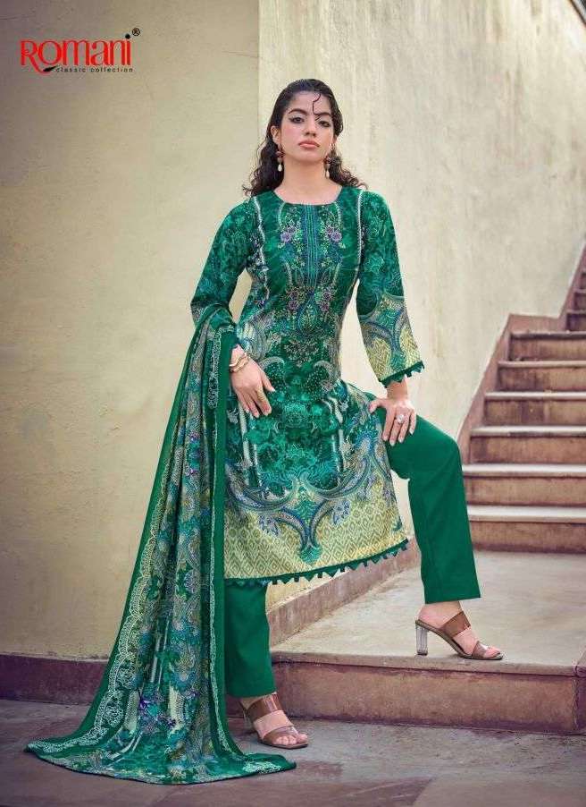 NEEDLE WONDER VOL-14 SERIES 1155 BY ROMANI DESIGNER PRINTED AND WORK SOFT COTTON SUITS ARE AVAILABLE AT WHOLESALE PRICE