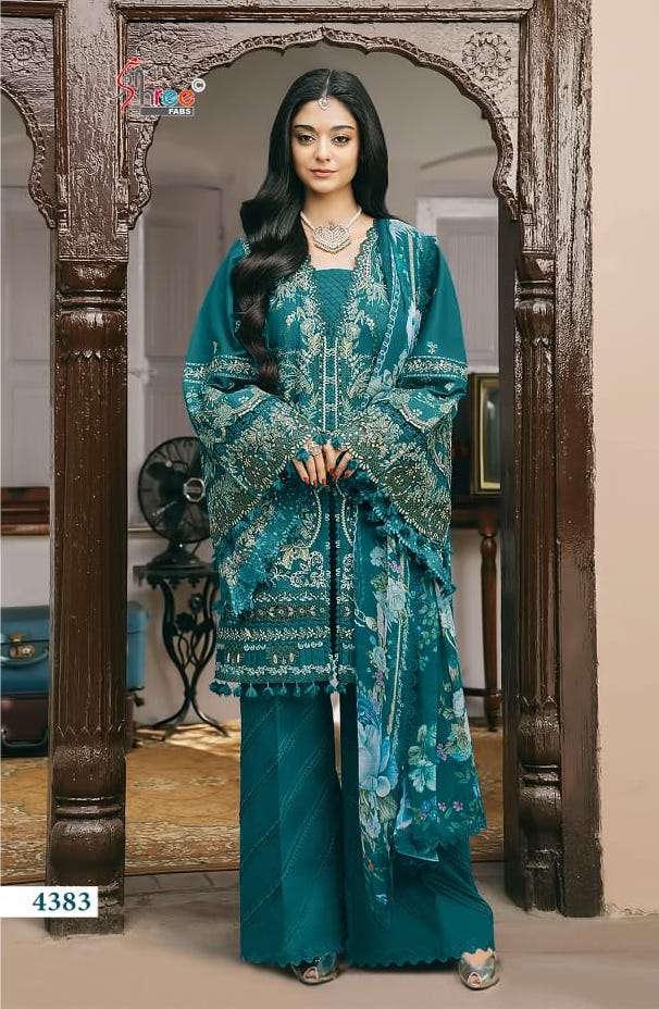 OMBRE LAWN COLLECTION 26 VOL-24 SERIES 4381 TO 4386 BY SHREE FABS DESIGNER HEAVY EMBROIDERY WORK COTTON SUITS ARE AVAILABLE AT WHOLESALE PRICE