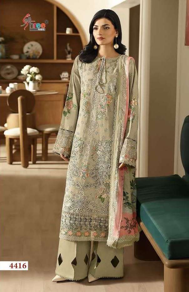 OMBRE LAWN COLLECTION 26 VOL-26 SERIES 4411 TO 4416 BY SHREE FABS DESIGNER HEAVY EMBROIDERY WORK COTTON SUITS ARE AVAILABLE AT WHOLESALE PRICE