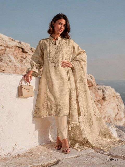 ORIVA SERIES 01 TO 03 BY VARSHA DESIGNER DIGITAL PRINT AND HAND WORK VISCOSE SHIMMER SUITS ARE AVAILABLE AT WHOLESALE PRICE
