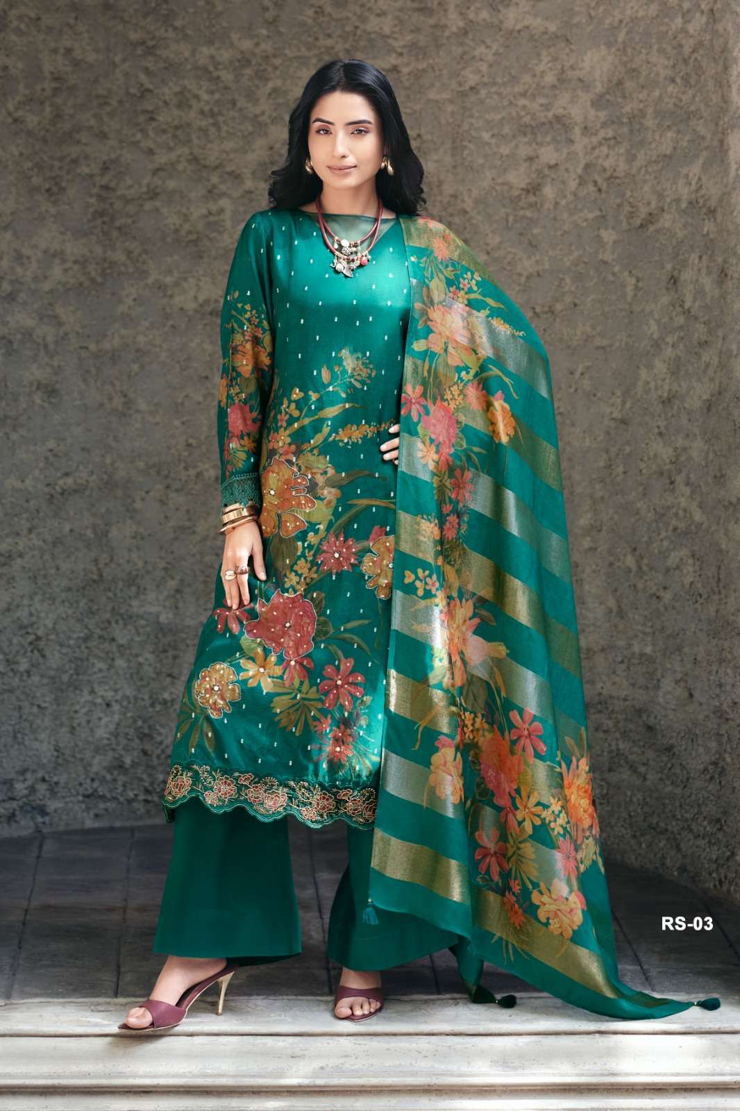 RASA SERIES 01 TO 04 BY VARSHA DESIGNER DIGITAL PRINTED AND HAND WORK VISCOSE WOVEN SUITS ARE AVAILABLE AT WHOLESALE PRICE