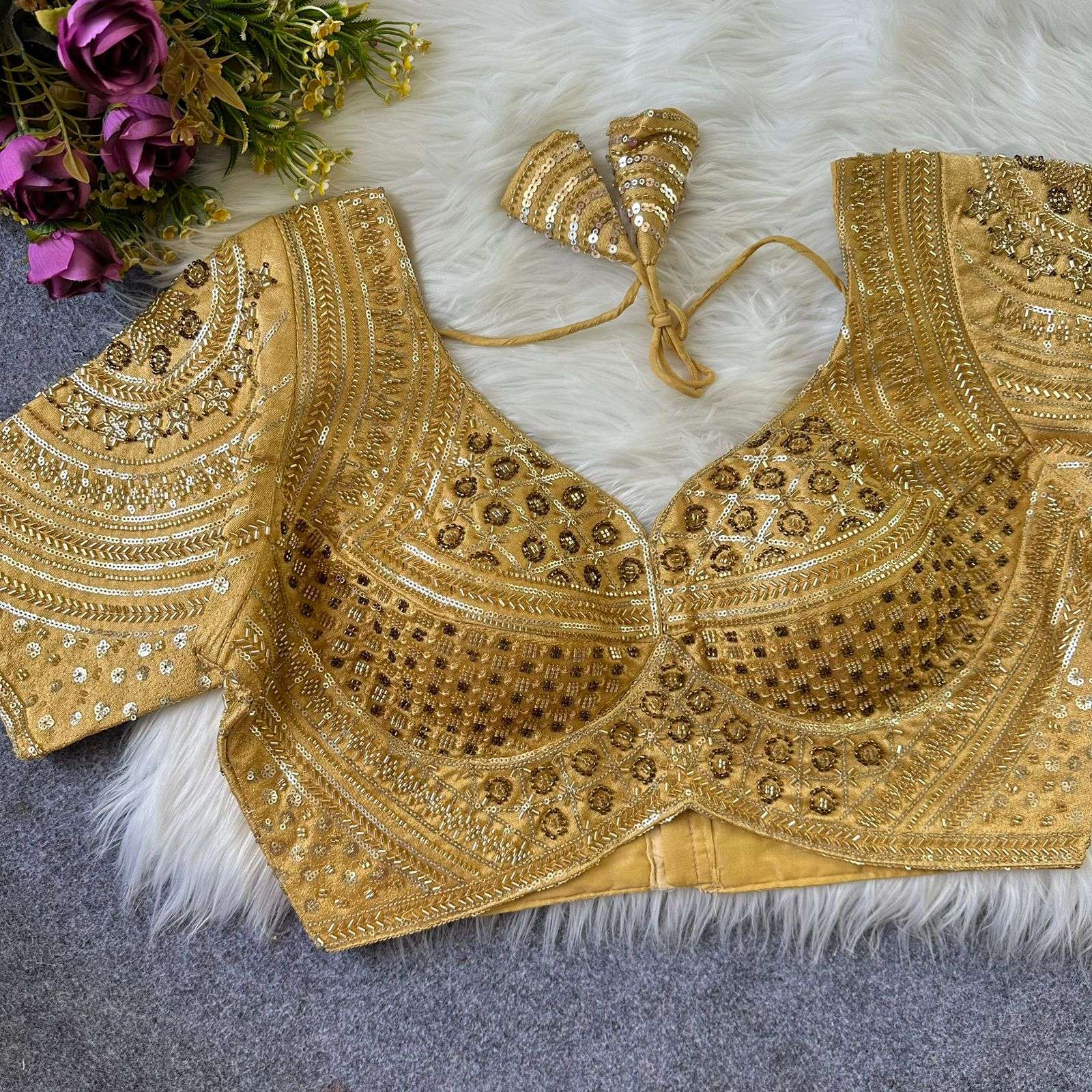 READYMADE BLOUSE SERIES 431 DESIGNER HAND WORK WITH TRICOT FUSING ITALIAN SILK READYMADE BLOUSE ARE AVAILABLE AT WHOLESALE PRICE
