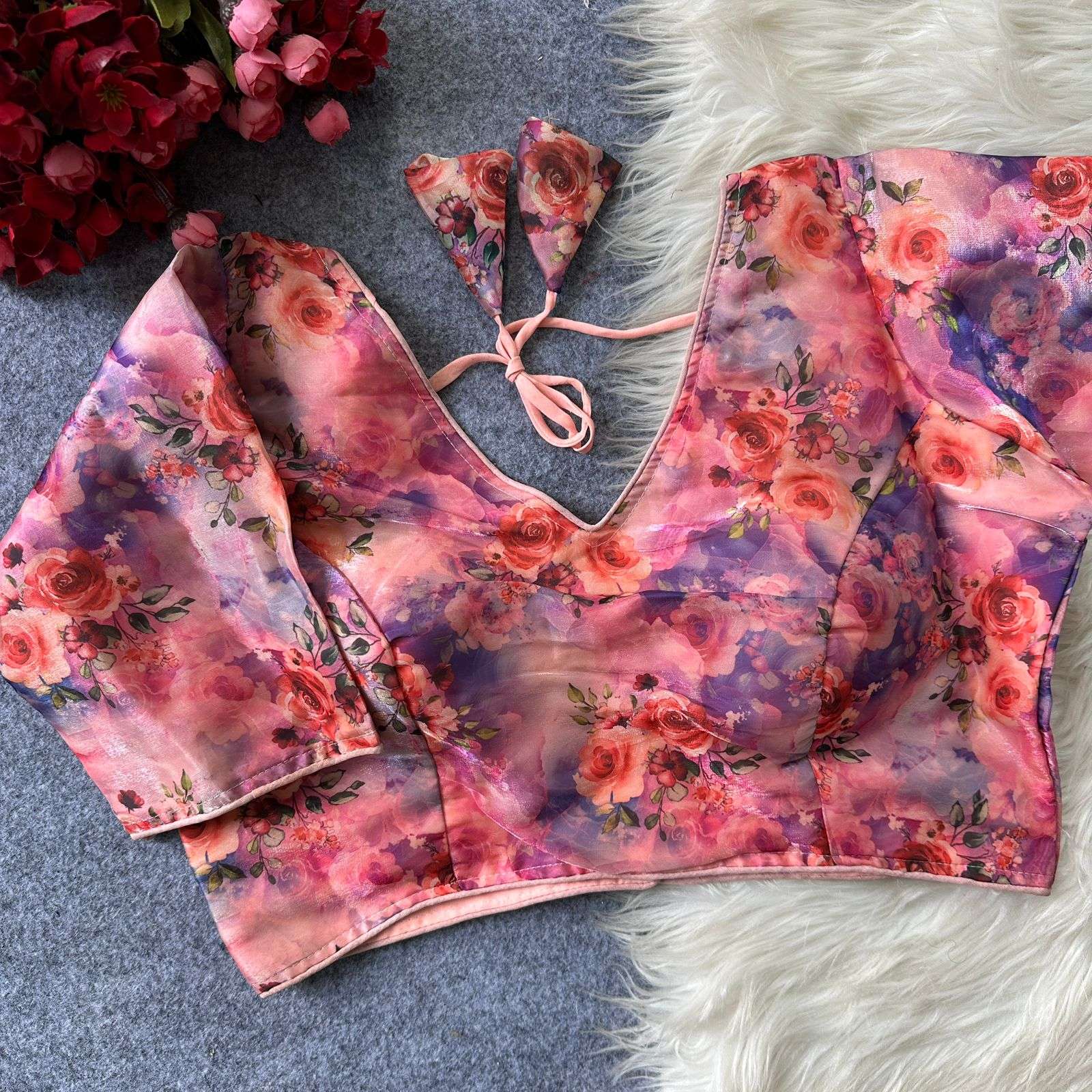 READYMADE BLOUSE SERIES 432 DESIGNER PRINTED JIMMY CHOO PARTY WEAR READYMADE BLOUSE ARE AVAILABLE AT WHOLESALE PRICE