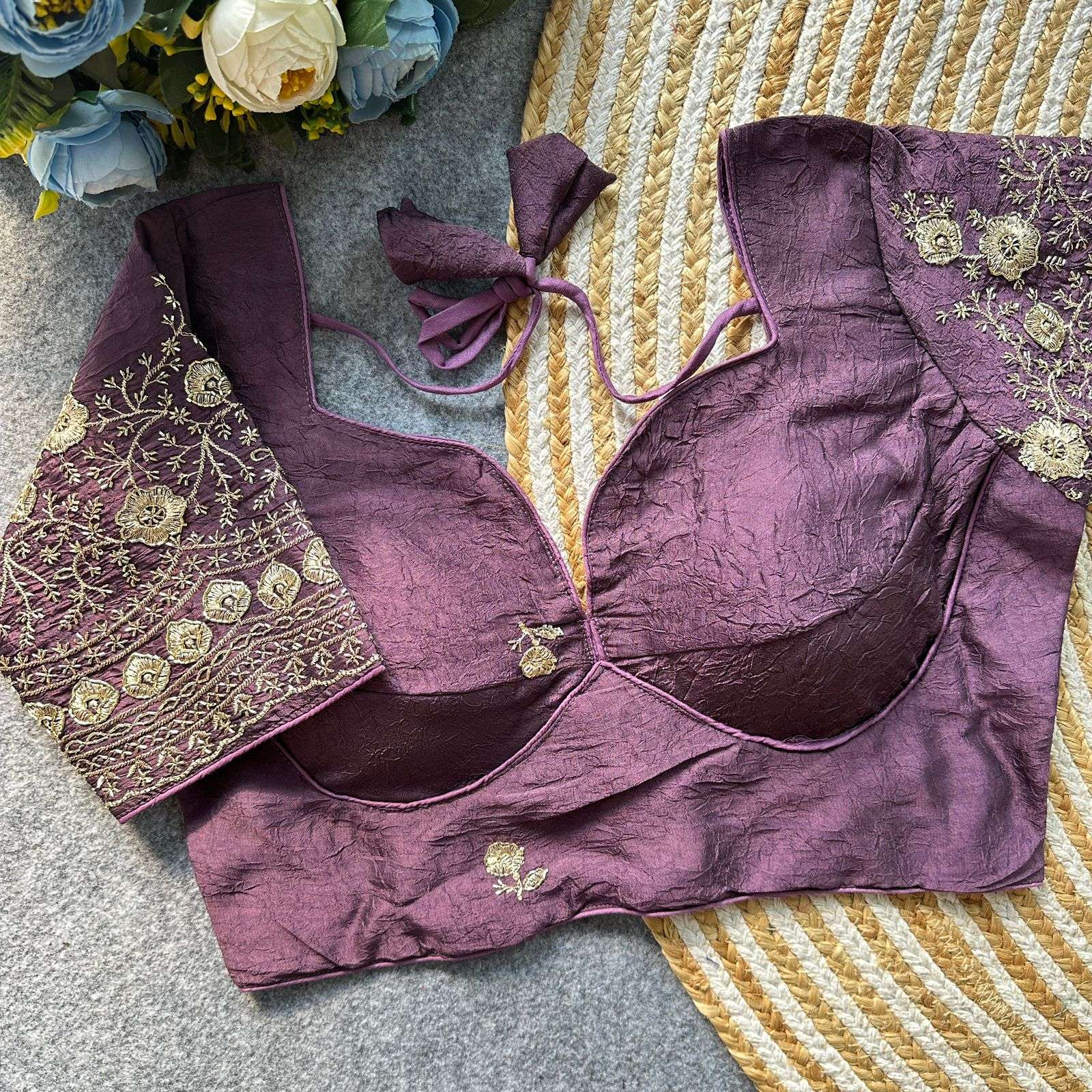 READYMADE BLOUSE SERIES 438 DESIGNER EMBROIDERY AND BEADS WORK RANGOLI CRUSH READYMADE BLOUSE ARE AVAILABLE AT WHOLESALE PRICE 