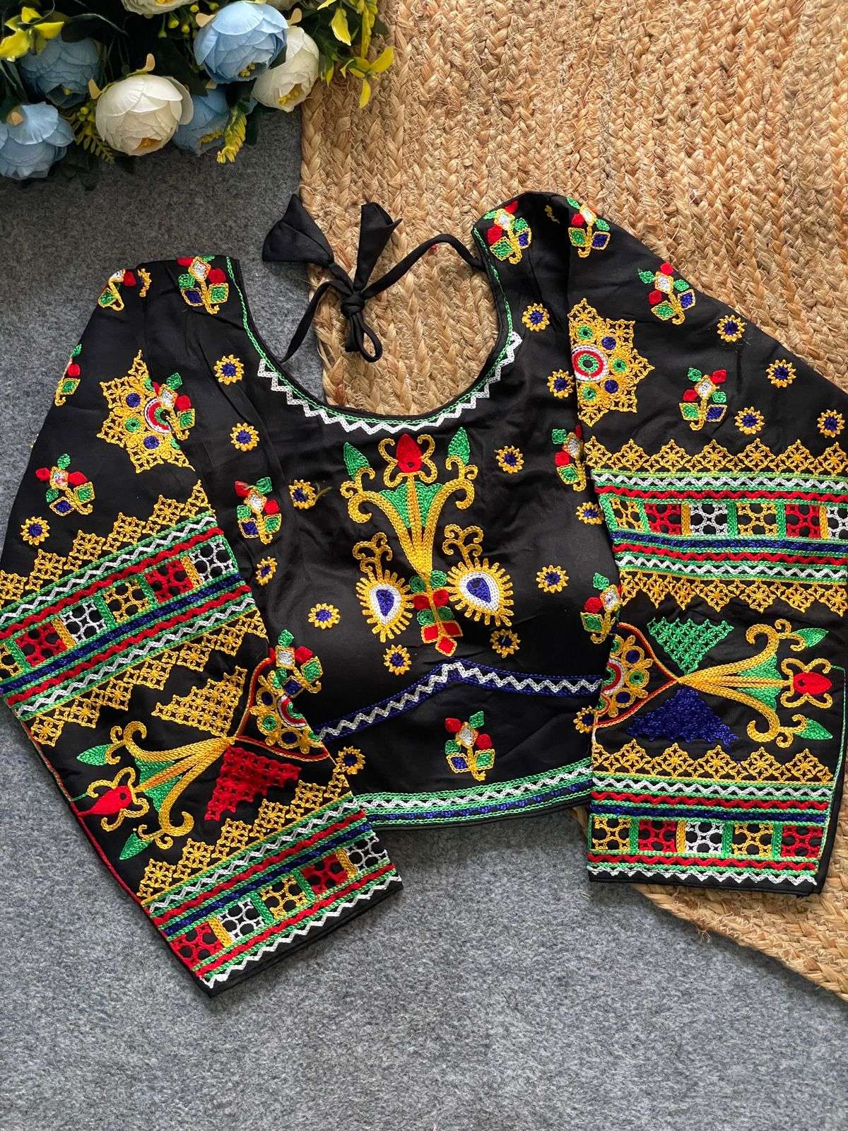 READYMADE BLOUSE SERIES 450 DESIGNER EMBROIDERY AND HAND SEQUENCE WORK MAGIC COTTON NAVRATRI SPECIAL READYMADE BLOUSE ARE AVAILABLE AT WHOLESALE PRICE 