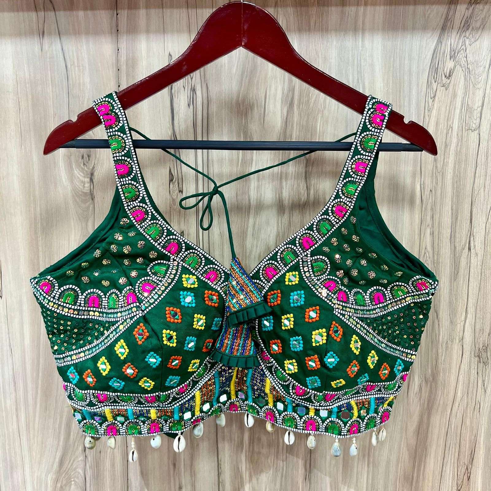 READYMADE BLOUSE SERIES 452 DESIGNER EMBROIDERY WORK WITH KODI AND REAL MIRROR HAND WORK ITALIAN SILK TRICOT FUSING NAVRATRI SPECIAL READYMADE BLOUSE ARE AVAILABLE AT WHOLESALE PRICE 