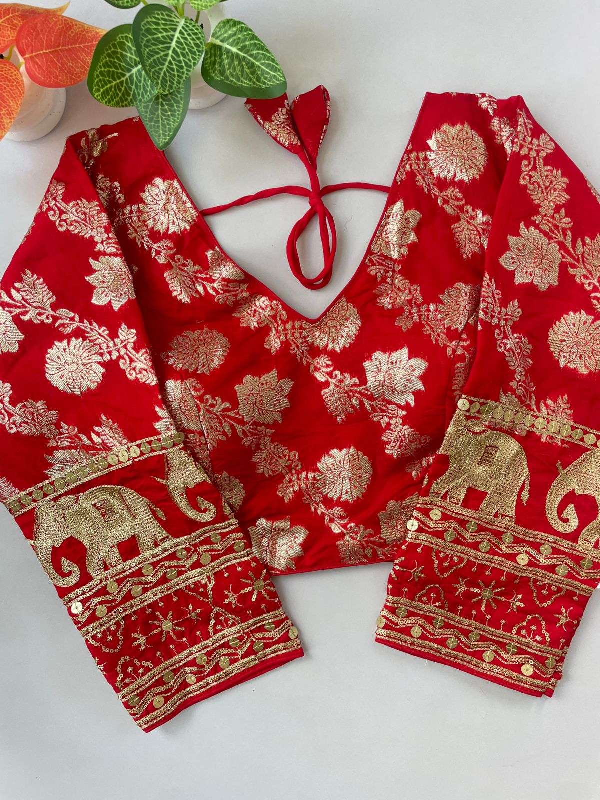 READYMADE BLOUSE SERIES 454 DESIGNER EMBROIDERY WORK DOLA SILK BRIDAL WEAR READYMADE BLOUSE ARE AVAILABLE AT WHOLESALE PRICE 