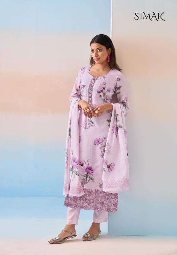 SAARAS SERIES 819 TO 824 BY SIMAR DESIGNER DIGITAL PRINTED AND EMBROIDERY WORK VISCOSE MUSLIN SUITS ARE AVAILABLE AT WHOLESALE PRICE