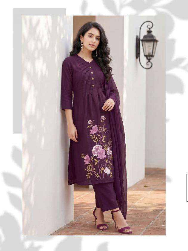 SARGAM SERIES 101 TO 106 BY OSSM DESIGNER EMBROIDERY WORK MUL CHANDERI KURTI WITH BOTTOM AND DUPATTA ARE AVAILABLE AT WHOLESALE PRICE