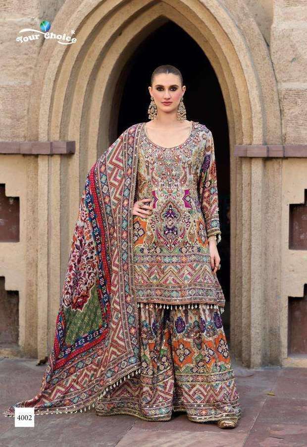 SEERAT VOL-4 SERIES 4001 TO 4002 BY YOUR CHOICE DESIGNER DIGITAL PRINTED READYMADE SUITS ARE AVAILABLE AT WHOLESALE PRICE