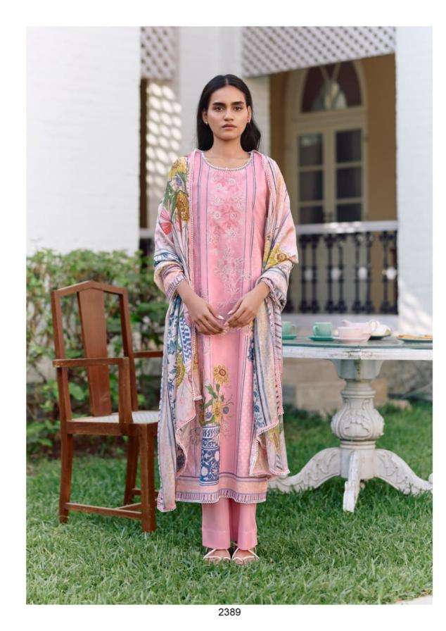 SEHER SERIES 2387 TO 2390 BY KIMORA DESIGNER DIGITAL PRINTED AND RESHAM EMBROIDERY WORK COTTON LAWN SUITS ARE AVAILABLE AT WHOLESALE PRICE