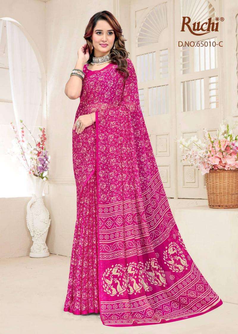 SUPER STAR CHIFFON VOL-249 SERIES 65010 SAREE BY RUCHI DESIGNER PRINTED CHIFFONE SAREE ARE AVAILABLE AT WHOLESALE PRICE