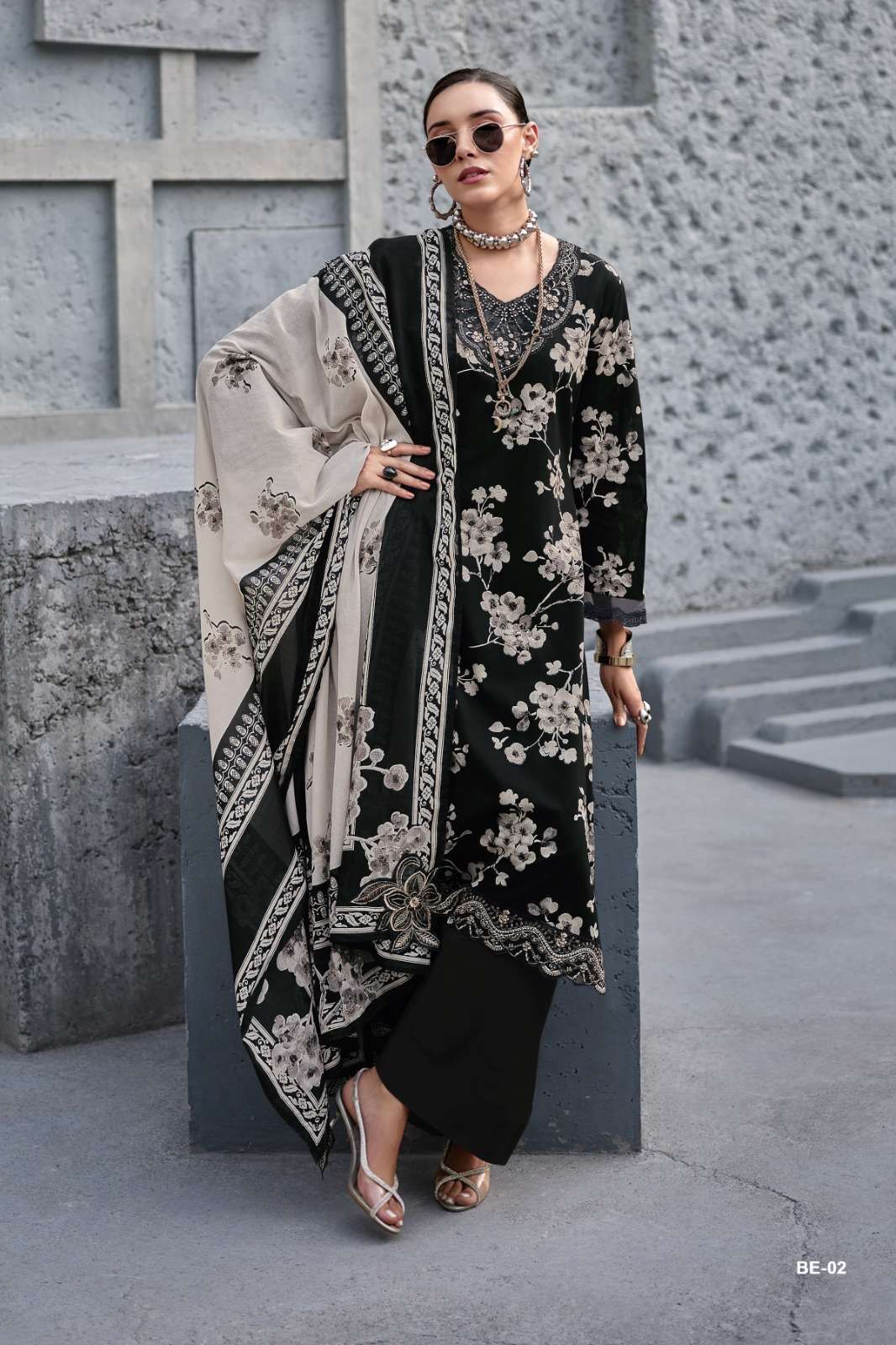 THE BLACK EDIT SERIES 01 TO 03 BY VARSHA DESIGNER PRINTED AND EMBROIDERY WORK COTTON SUITS ARE AVAILABLE AT WHOLESALE PRICE