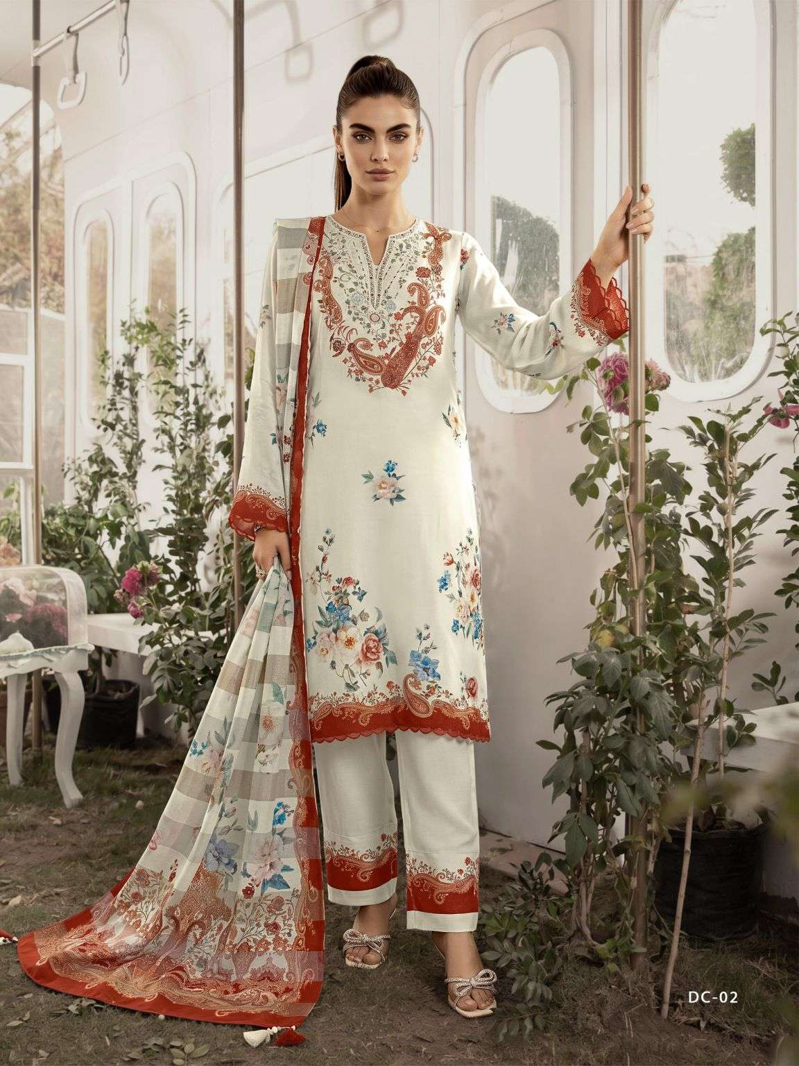 THE DREAM COLLECTION SERIES 01 TO 02 BY VARSHA DESIGNER DIGITAL PRINTED AND EMBROIDERY WORK VISCOSE MUSLIN SUITS ARE AVAILABLE AT WHOLESALE PRICE