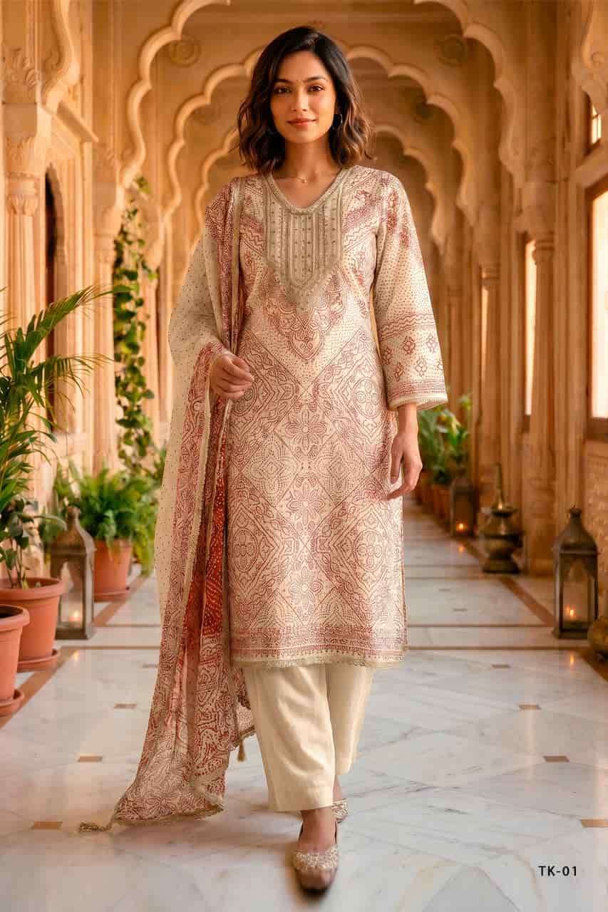 THE TIE & KNOT COLLECTION SERIES 01 TO 04 BY VARSHA DESIGNER DIGITAL PRINTED AND EMBROIDERY WORK VISCOSE MUSLIN SUITS ARE AVAILABLE AT WHOLESALE PRICE