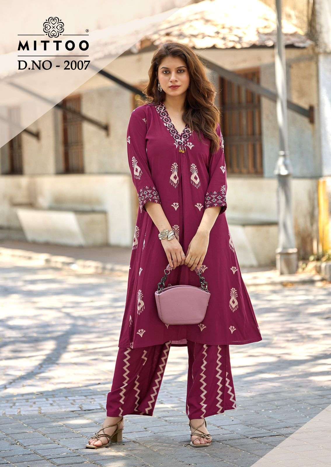 VITARA VOL-2 SERIES 2006 TO 2010 BY MITTO DESIGNER THREAD AND HAND WORK RAYON KURTI WITH PLAZZO ARE AVAILABLE AT WHOLESALE PRICE
