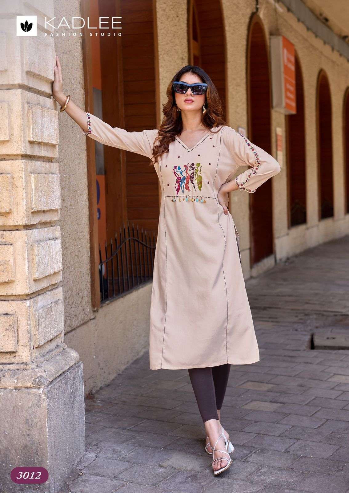 YASHVI VOL-2 SERIES 3007 TO 3012 KURTI BY KADLEE DESIGNER THREAD AND HAND WORK RAYON KURTI ARE AVAILABLE AT WHOLESALE PRICE