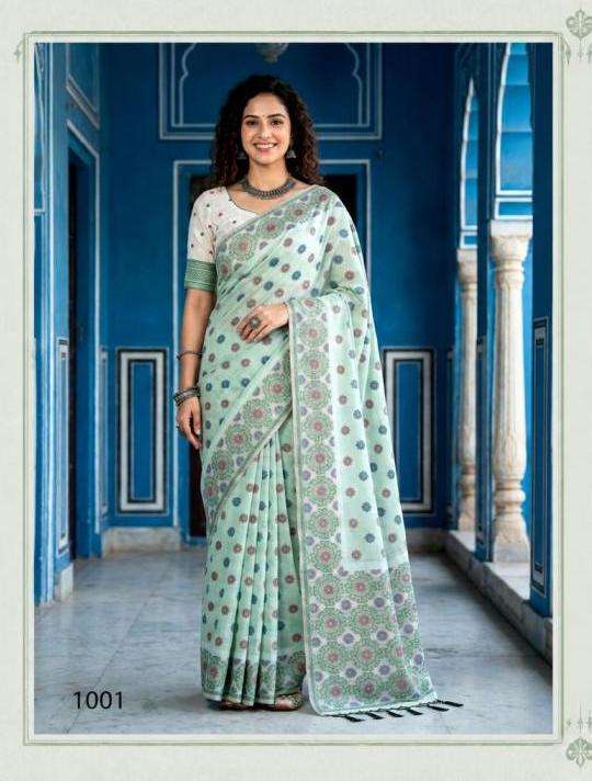 AANANYA SERIES 1001 TO 1006 SAREE BY BUNAWAT DESIGNER COTTON SAREE ARE AVAILABLE AT WHOLESALE PRICE