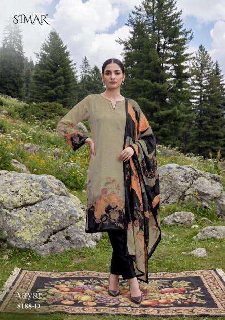 AAYAT SERIES 8188 BY SIMAR DESIGNER DIGITAL PRINTED AND WORK VISCOSE ORGANZA SUITS ARE AVAILABLE AT WHOLESALE PRICE
