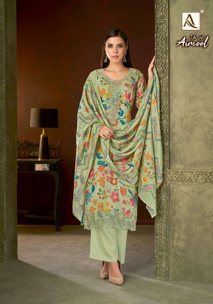 AIRCOOL SERIES 1170 BY ALOK SUITS DESIGNER DIGITAL PRINTED AND EMBROIDERY WORK VISCOSE MUSLIN SUITS ARE AVAILABLE AT WHOLESALE PRICE 
