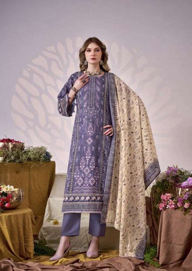 BIN KAREEM VOL-5 SERIES 1153 BY ROMANI DESIGNER READYMADE DIGITAL PRINTED AND EMBROIDERY WORK SOFT COTTON SUITS ARE AVAILABLE AT WHOLESALE PRICE