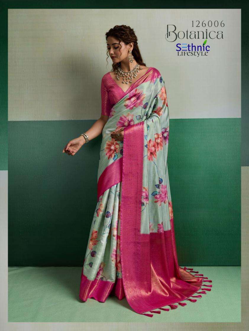 BOTANICA SERIES 126001 TO 126006 SAREE BY SETHNIC DESIGNER TUSSAR SILK SAREE ARE AVAILABLE AT WHOLESALE PRICE