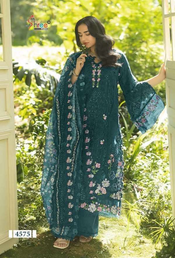 ELAF PREMIUM VOL-1 SERIES 4571 TO 4576 BY SHREE FABS DESIGNER SELF EMBROIDERY WORK COTTON SUITS ARE AVAILABLE AT WHOLESALE PRICE