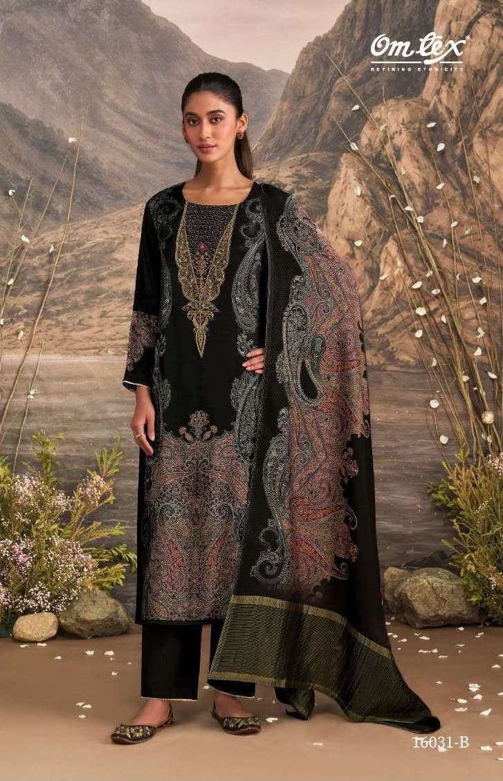 EMBER SERIES 16031 BY OMTEX DESIGNER DIGITAL PRINTED AND EMBROIDERY WORK MUSLIN SILK SUITS ARE AVAILABLE AT WHOLESALE PRICE