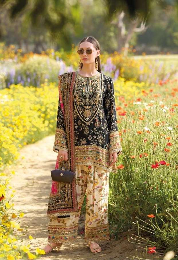 GLOSSY SERIES 1001 TO 1002 BY YOUR CHOICE DESIGNER PRINTED AND WORK CHINON READYMADE SUITS ARE AVAILABLE AT WHOLESALE PRICE