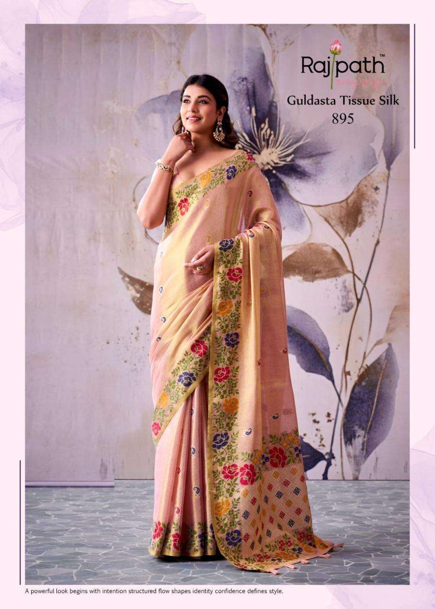 GULDASTA SERIES 894 TO 899 SAREE BY RAJPATH DESIGNER TISSUE SILK SAREE ARE AVAILABLE AT WHOLESALE PRICE