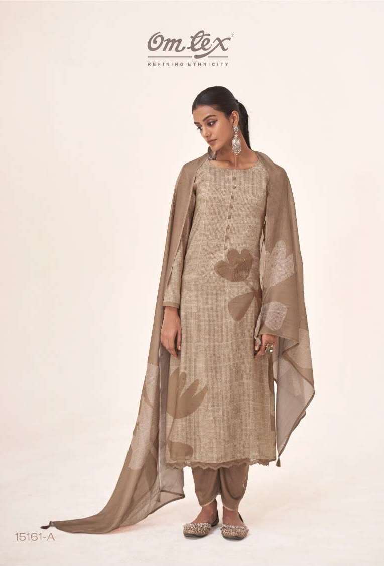 HASTKALA SERIES 15161 BY OMTEX DESIGNER DIGITAL PRINTED WITH EMBROIDERY AND APLIQUE WORK MUSLIN SILK SUITS ARE AVAILABLE AT WHOLESALE PRICE