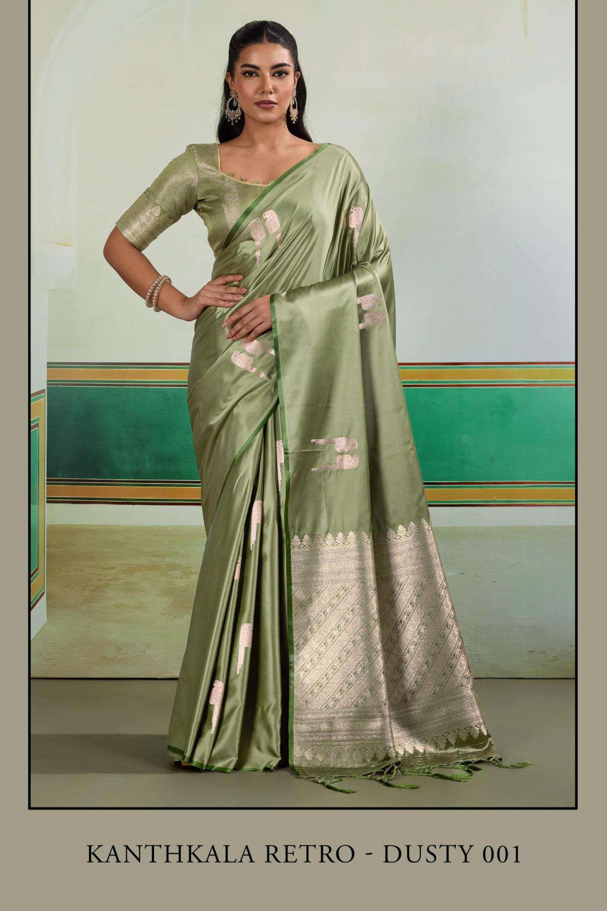 KANTHKALA RETRO SERIES 001 TO 005 SAREE BY RAJTEX DESIGNER HANDLOOM WEAVING SATIN SAREE ARE AVAILABLE AT WHOLESALE PRICE