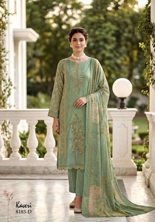 KAVERI SERIES 8185 BY SIMAR DESIGNER  DIGITAL PRINTED AND EMBROIDERY WORK VISCOSE MUSLIN SUITS ARE AVAILABLE AT WHOLESALE PRICE 
