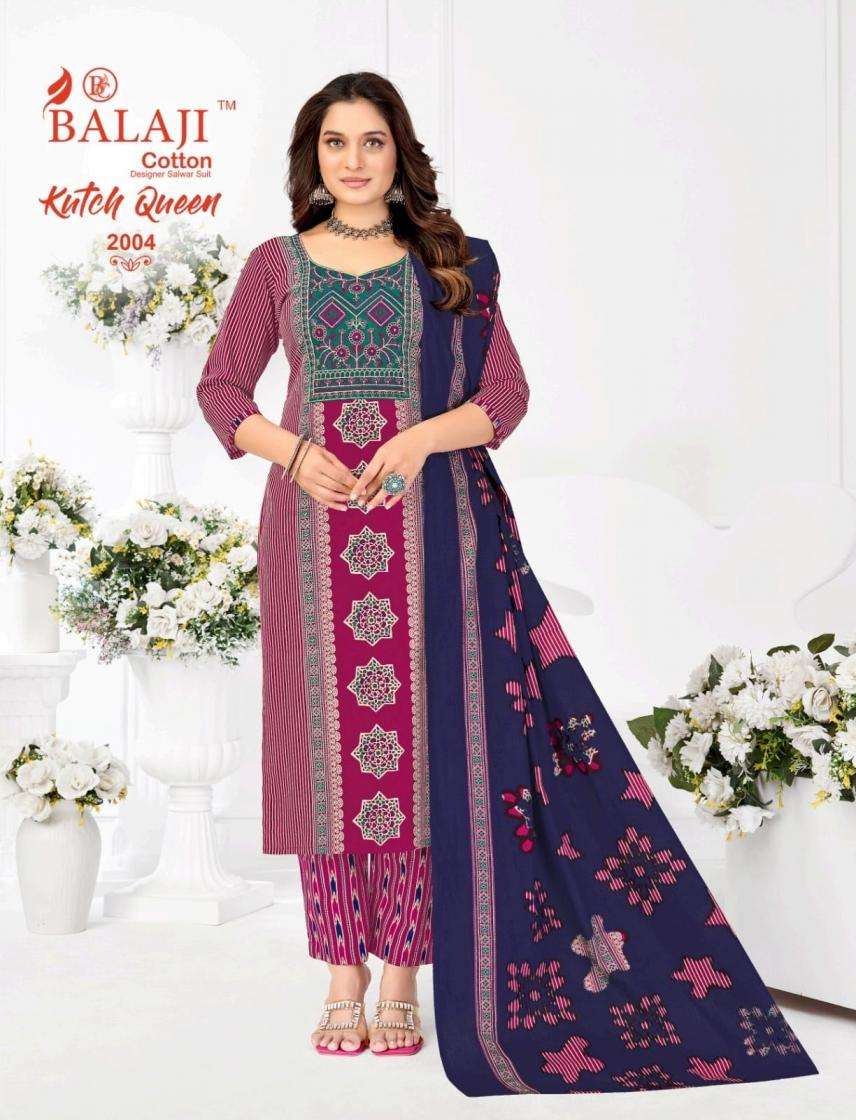 KUTCH QUEEN VOL-2 SERIES 2001 TO 2008 BY BALAJI COTTON DESIGNER PRINTED READYMADE COTTON SUITS ARE AVAILABLE AT WHOLESALE PRICE