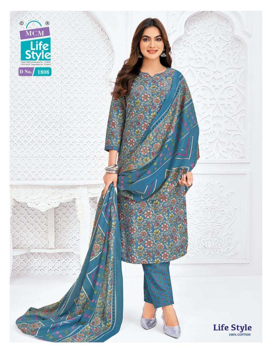 LIFE STYLE VOL-18 SERIES 1800 TO 1811 BY MCM DESIGNER PRINTED COTTON READYMADE SUITS ARE AVAILABLE AT WHOLESALE PRICE